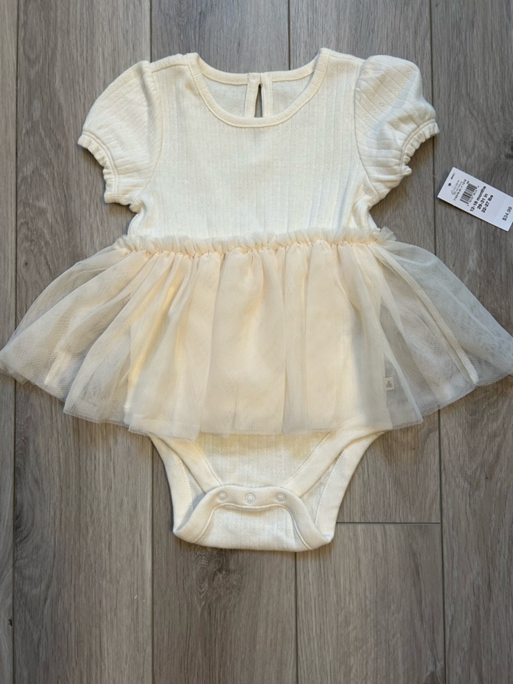 Baby GAP Cream Tulle Skirt Bodysuit Dress